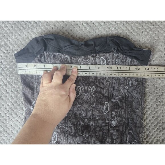 Tripp NYC Corset Top Small Black Gray Sugar Skull Lace-Up Goth Emo Y2K - Picture 6 of 11